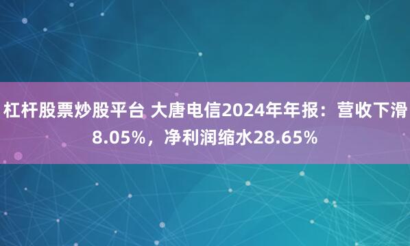 杠杆股票炒股平台 大唐电信2024年年报：营收下滑8.05%，净利润缩水28.65%