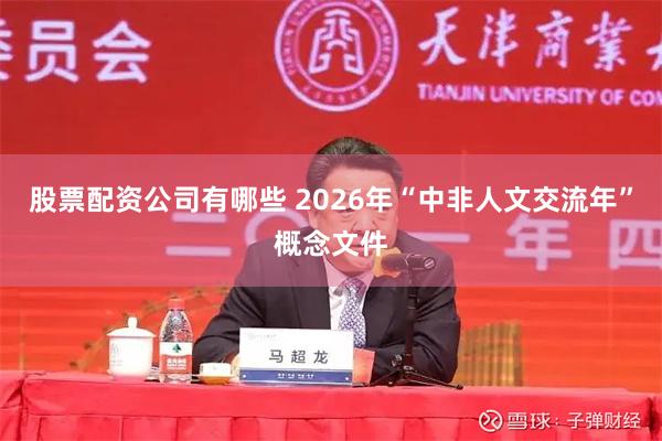 股票配资公司有哪些 2026年“中非人文交流年”概念文件